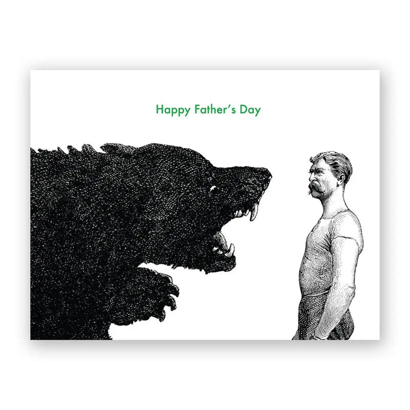 Man Vs Bear Fathers Day Card