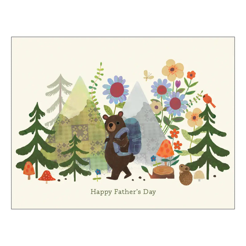 Hiking Bear Fathers Day Card