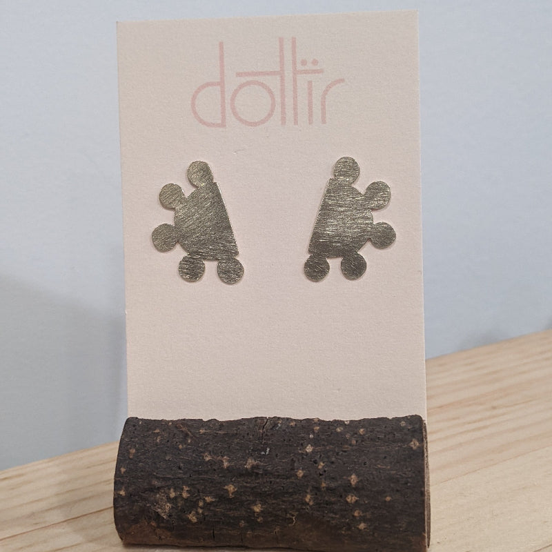 Dottir Mini Pom Earrings | Brass