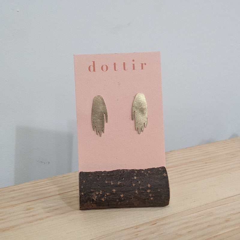 Dottir Mini Hold Earrings | Brass