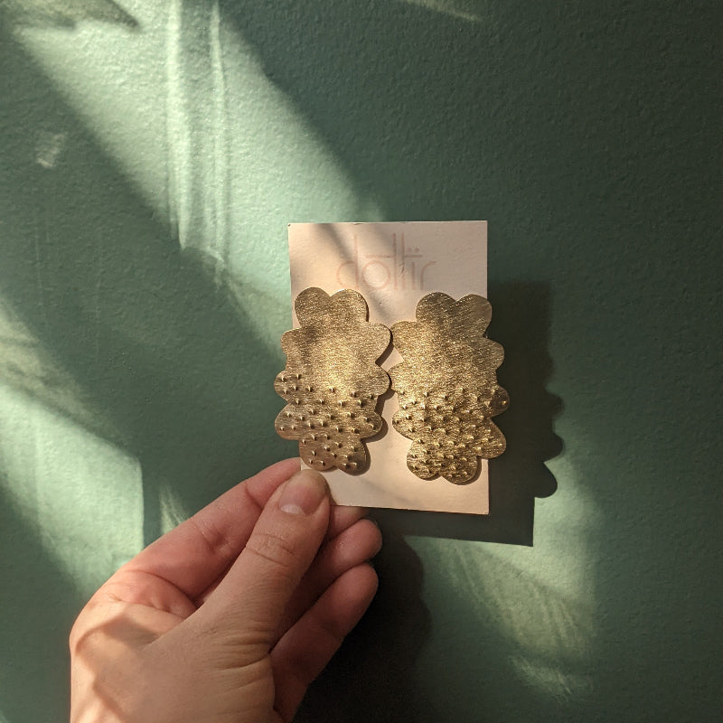 Dottir Raincloud Earrings | Brass