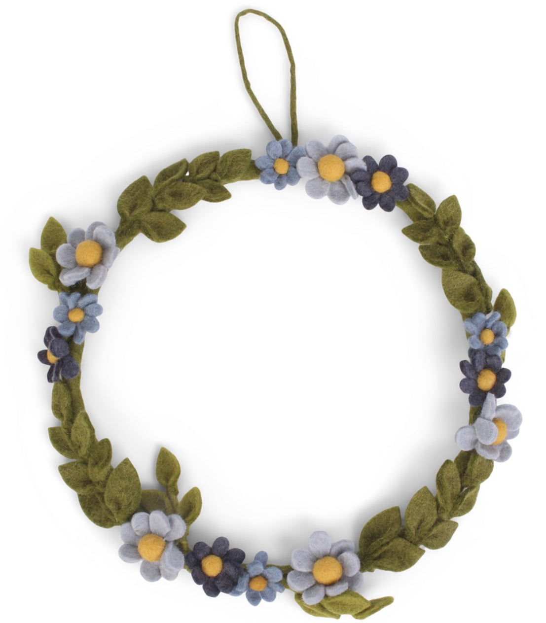 Blue Anemone Felted Wreath