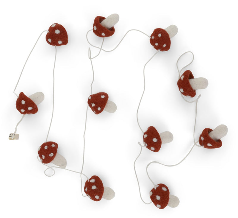 Mushroom Felted Garland