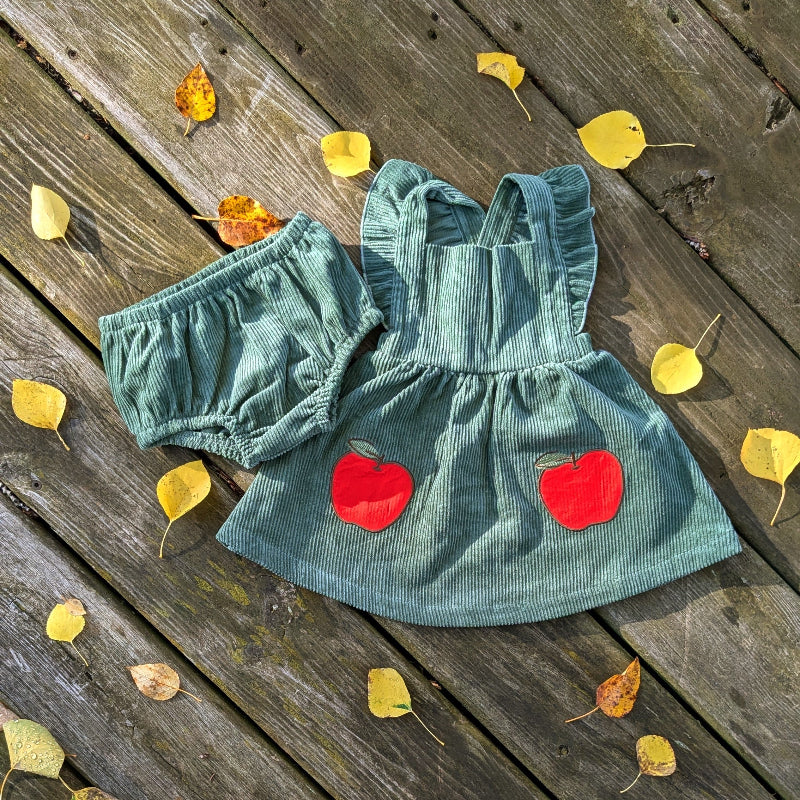 Corduroy Dark Ivy Apple Dress