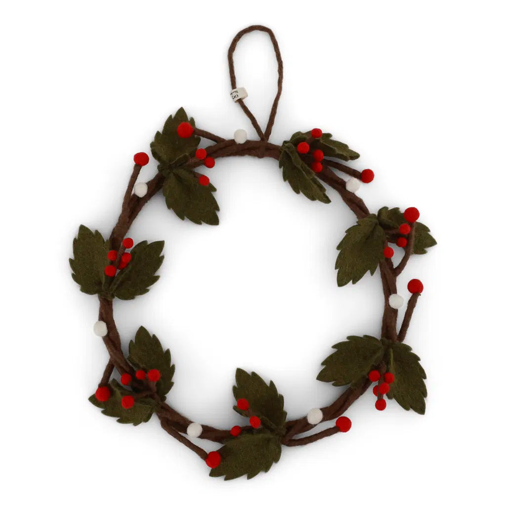 Holly Felted Wreath