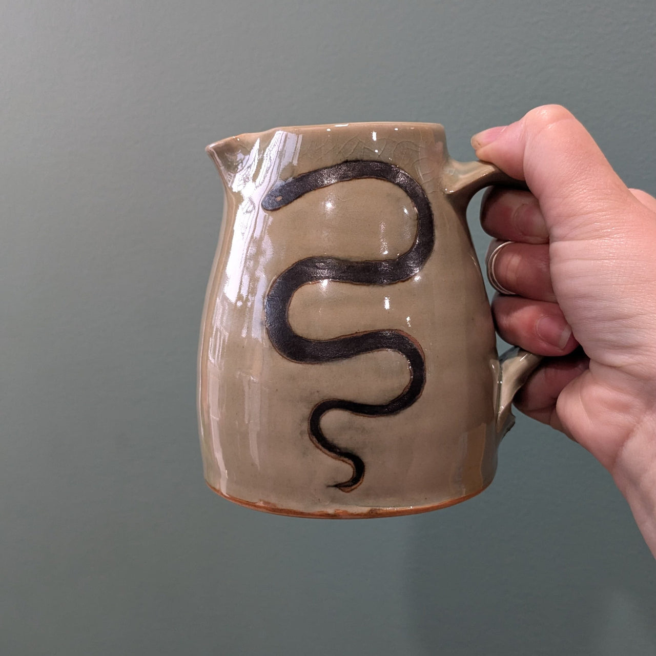 Green Snake Pitcher | Burdock Ceramics