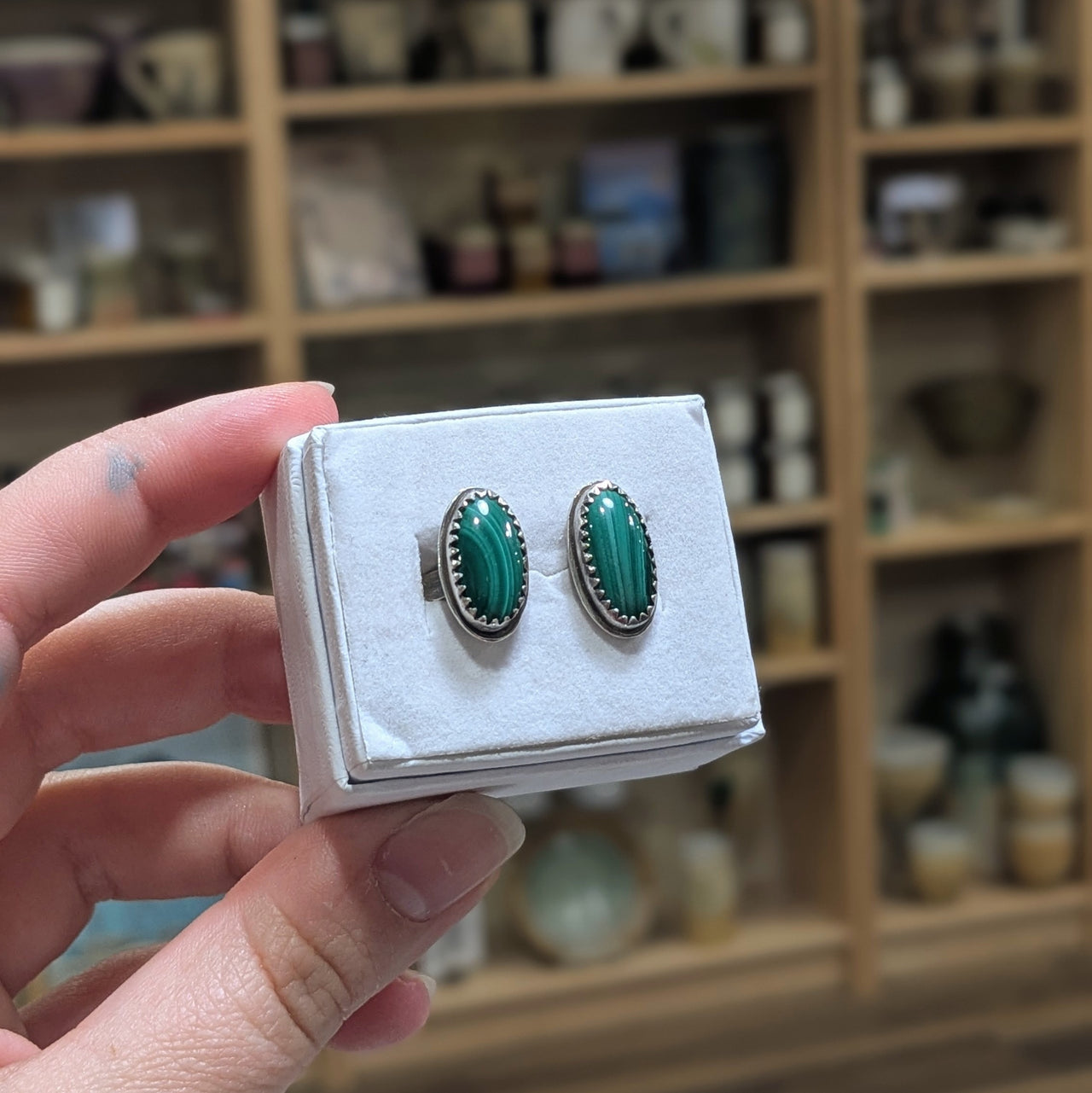 AS 271 Malachite Open Reverse Ring | 11 | Sterling Silver