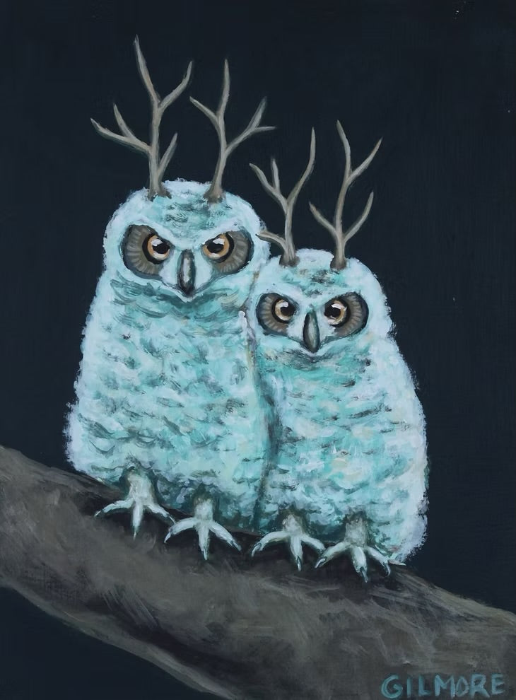 Baby Blue Horned Owls