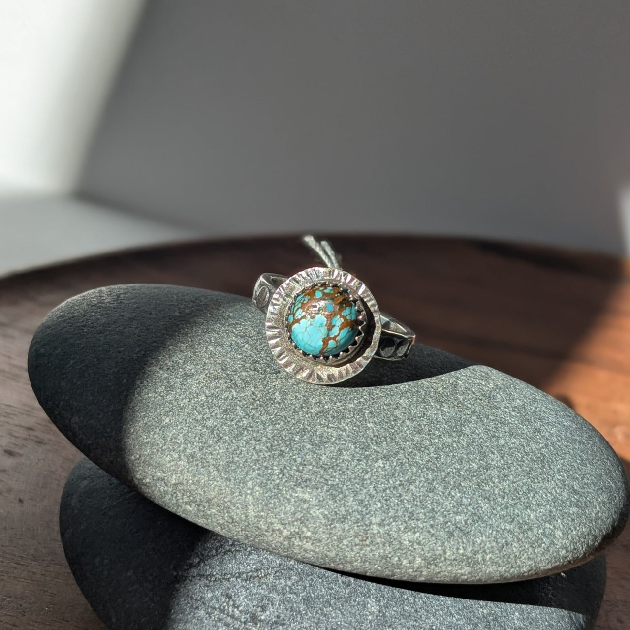 AS 93 Pebble Ring | Sterling Silver & Larimar | size 5.75