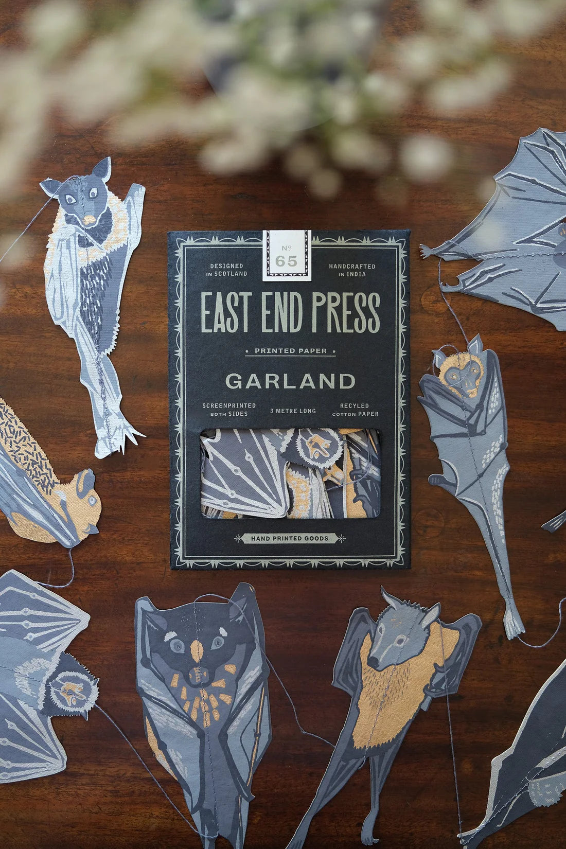 East End Press Sewn Bats Paper Garland