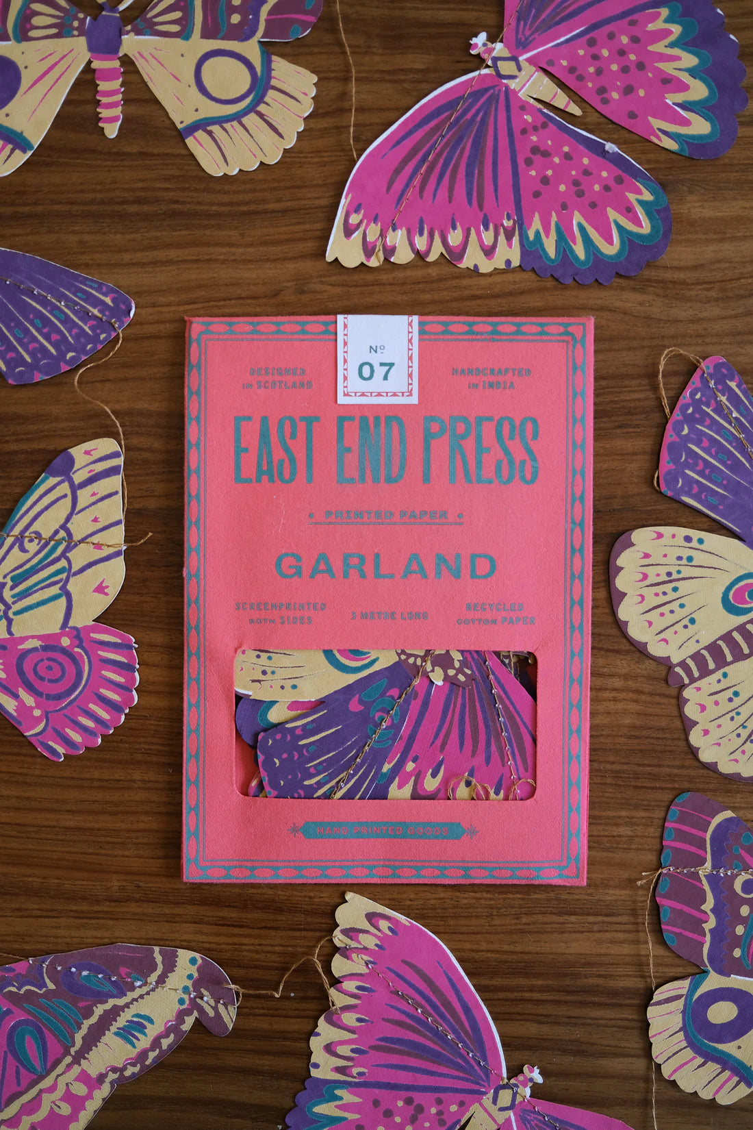 East End Press Sewn Butterflies Paper Garland