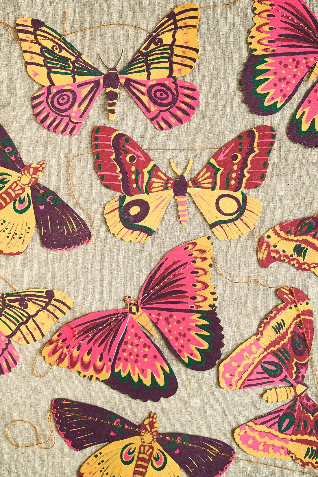 East End Press Sewn Butterflies Paper Garland