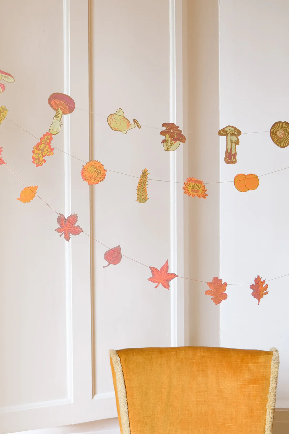 East End Press Sewn Mushrooms Paper Garland