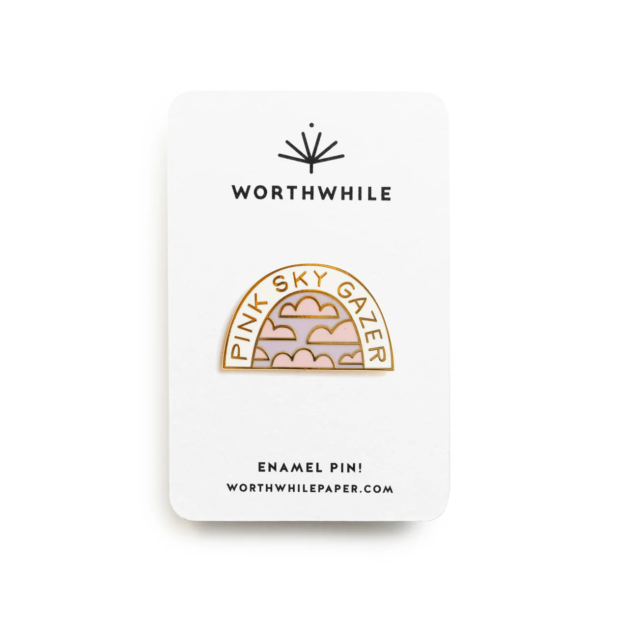 Pink Sky Gazer Enamel Pin by Worthwhile Paper