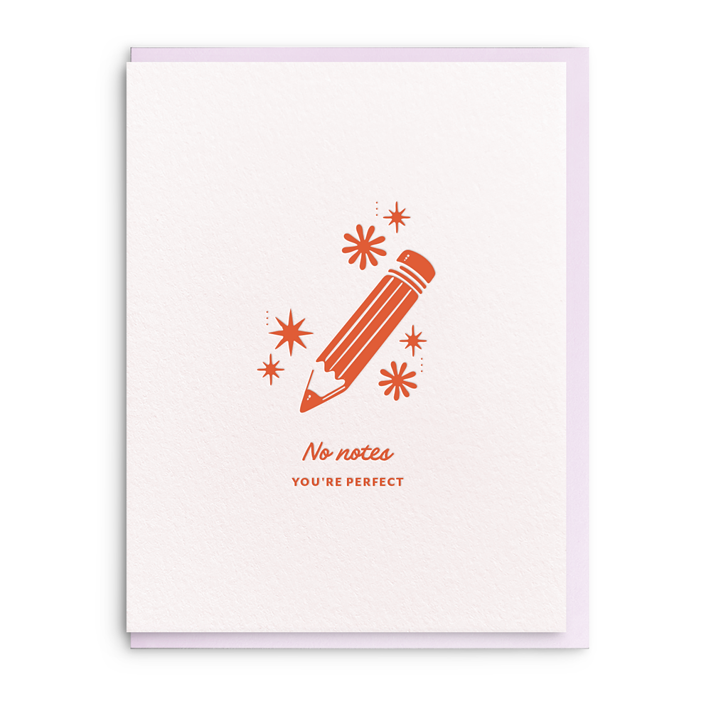 No Notes You’re Perfect Card | Dahlia Press