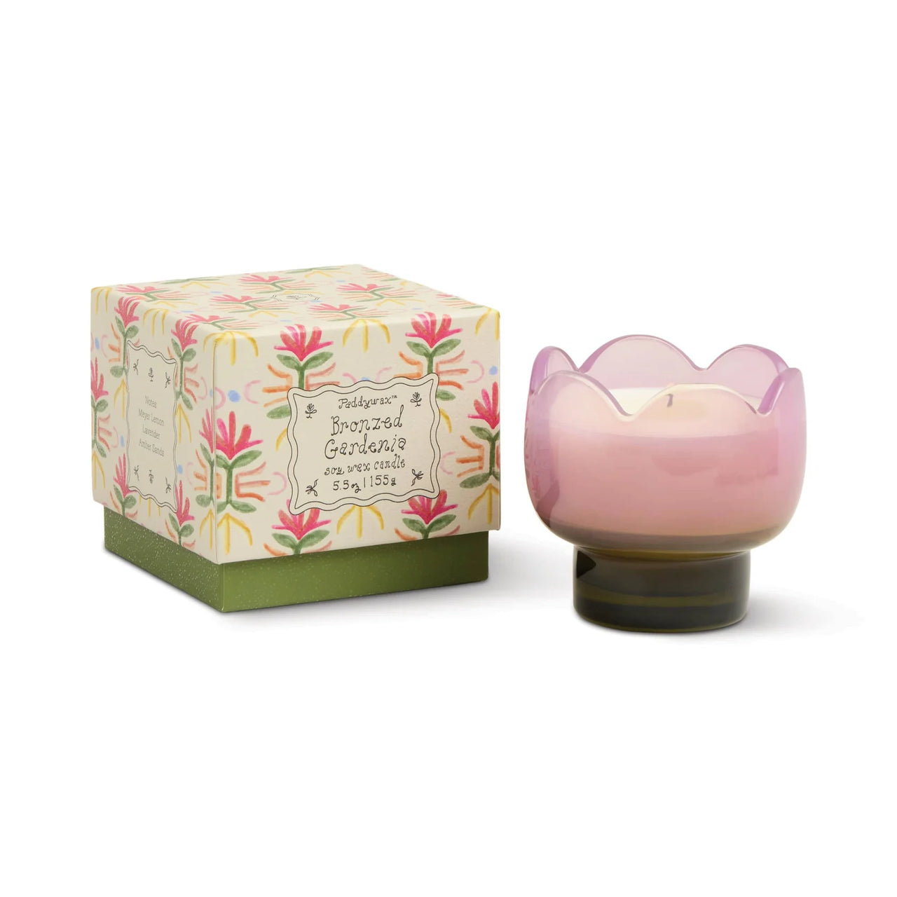 Glass Tulip Candle | Bronzed Gardenia