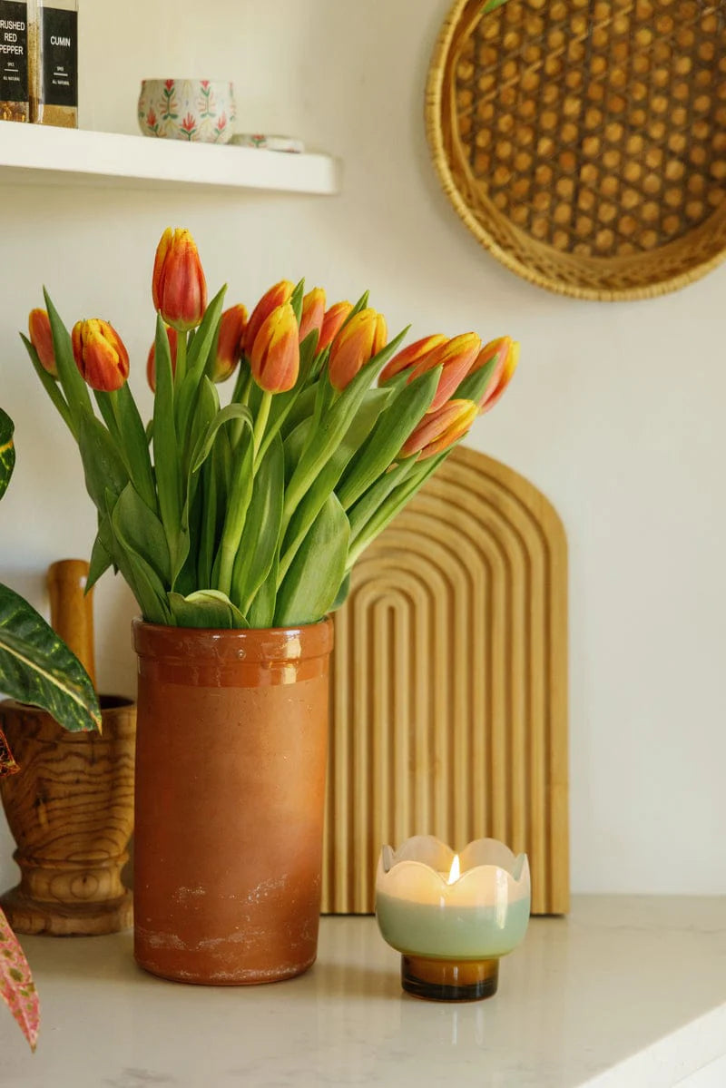 Glass Tulip Candle | Wisteria & Willow