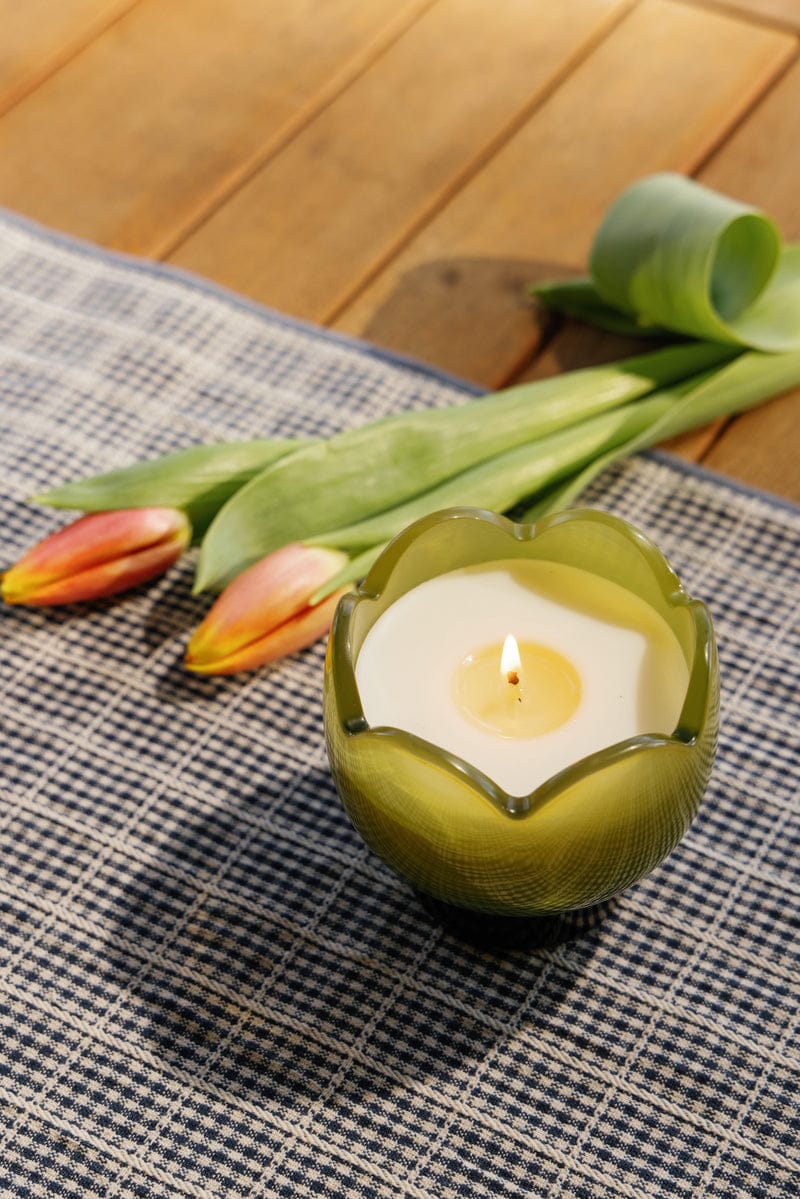Glass Tulip Candle | Verbena & Lemongrass