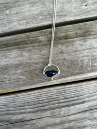 Rose Cut Blue Sapphire Necklace 18”