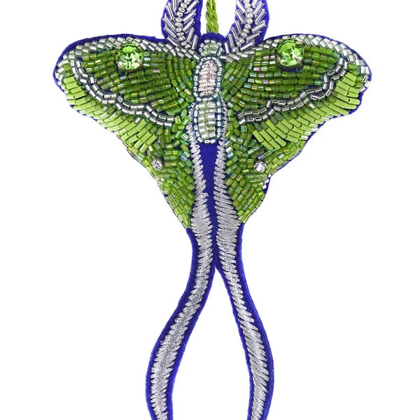 Tinsel Luna Moth Ornament