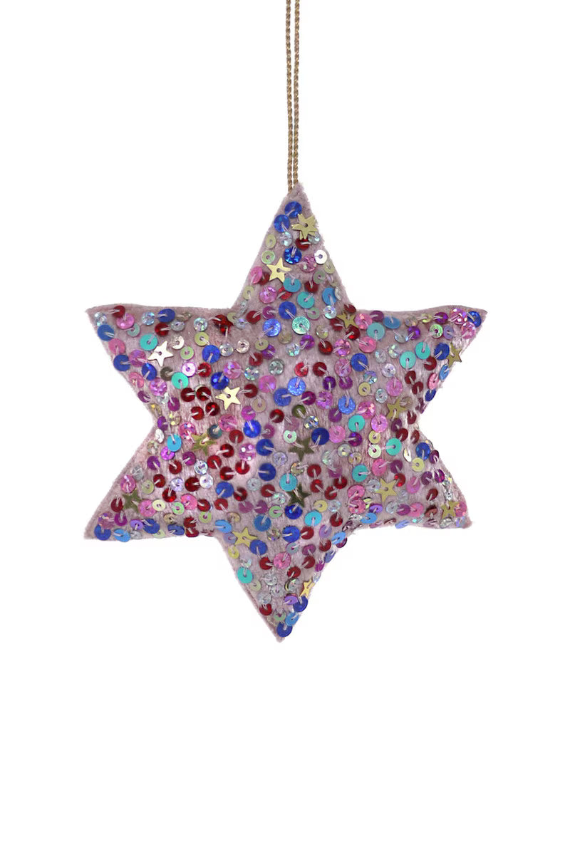Magpie Sequin Star Ornament
