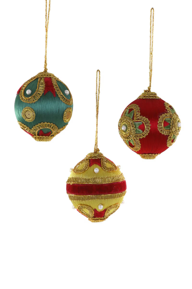 Decorated Silk Baubles Ornament