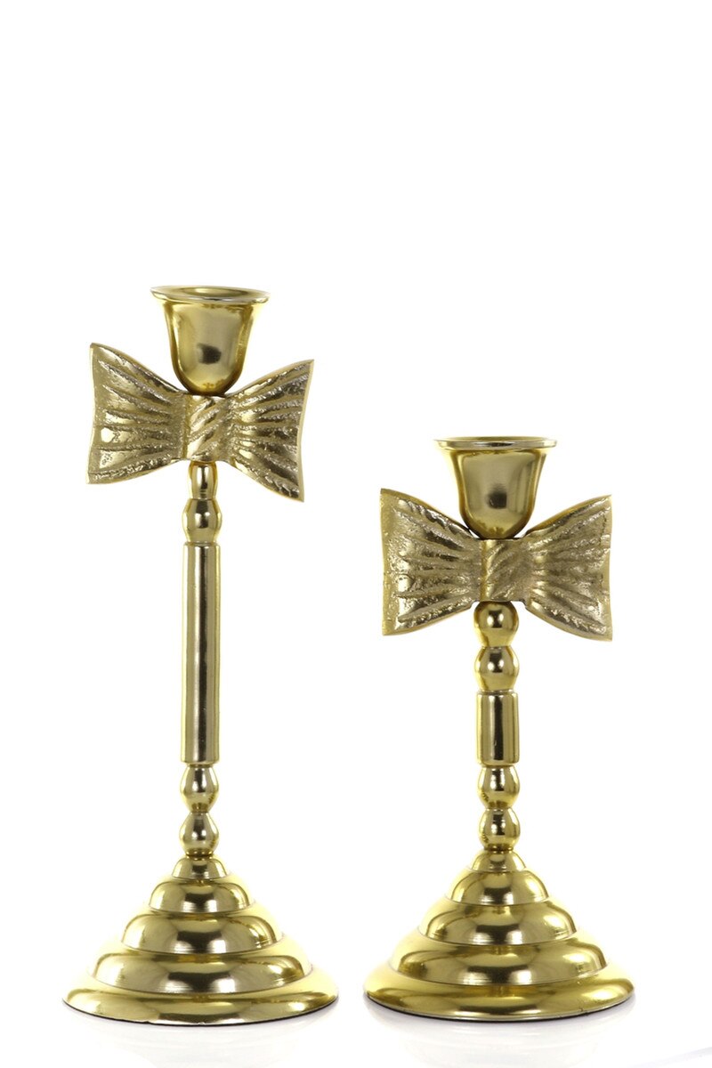 Bow Candlestick | Gold