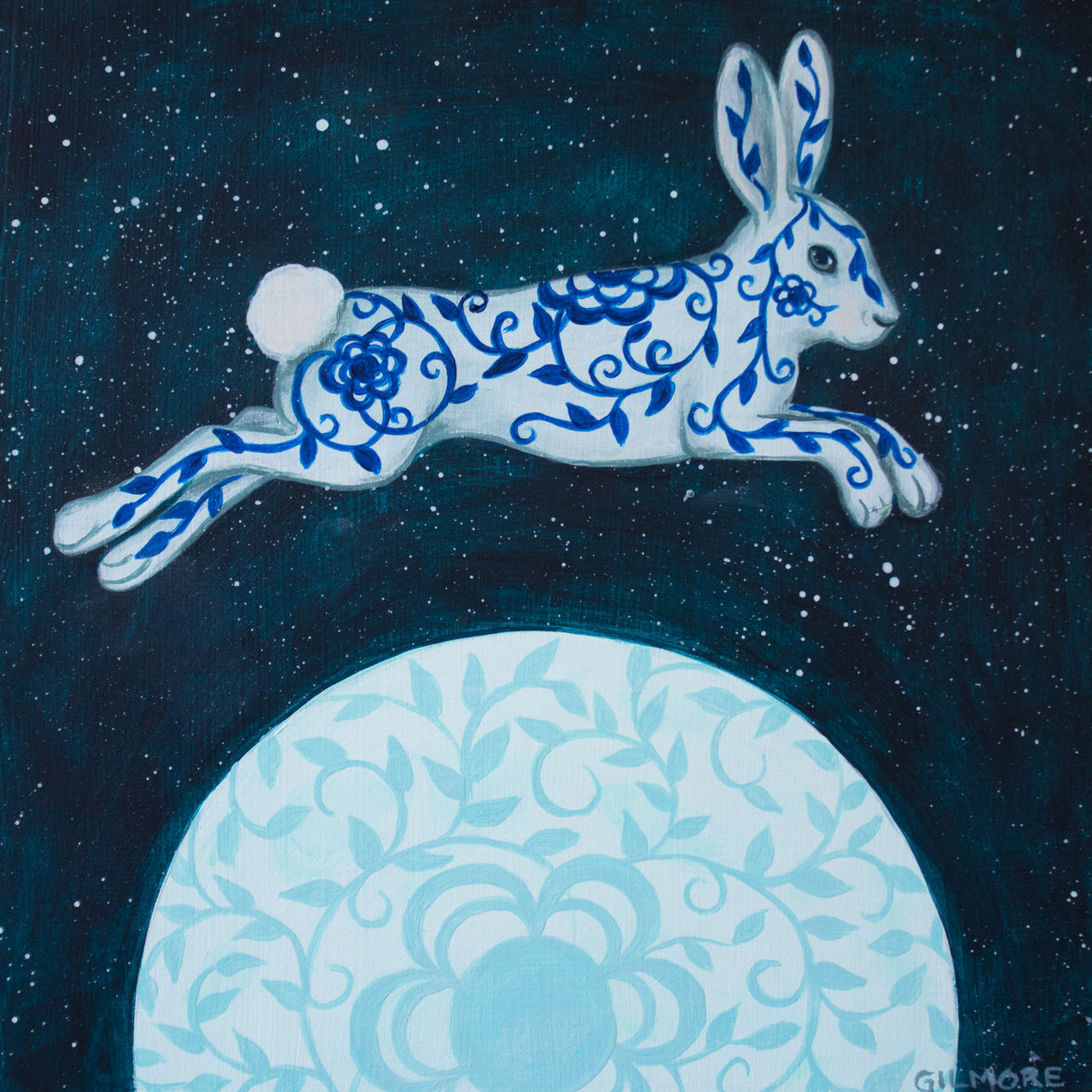 Rabbit Over The Moon 8x10