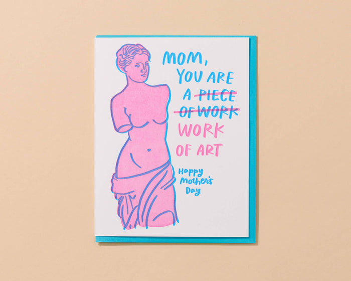 Piece of Work of Art Letterpress Mother's Day Card Spring Easter