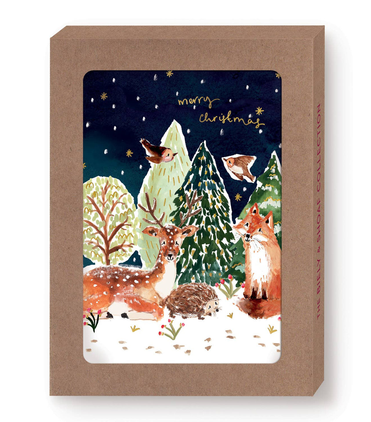 Snowy Woodland Scene Boxed Holiday Cards - Set of 10