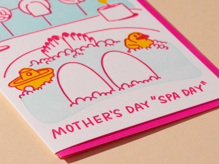 Mother's Day "Spa Day" Letterpress Card