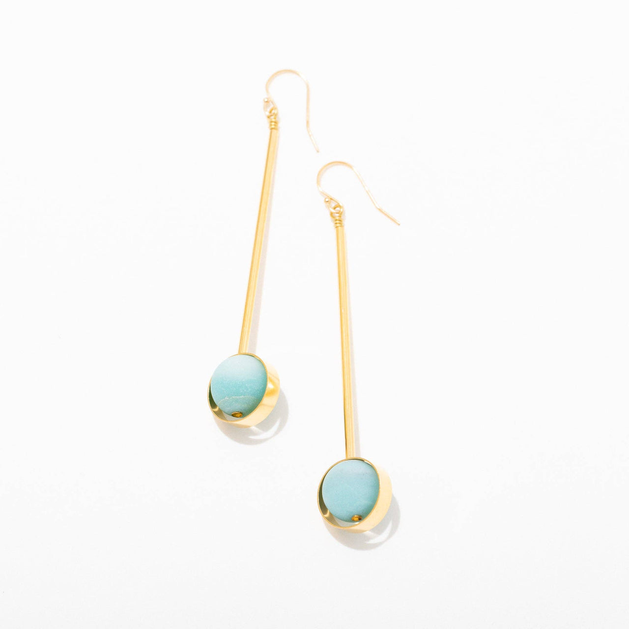 Gold Plated and Gemstone Aberrant Earrings