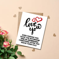 Abominable Bathroom Sink Valentine's Day Card