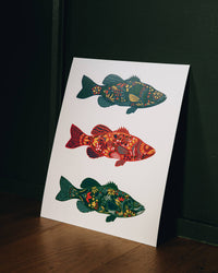 Nordic Fish Print Wall Art Cabin