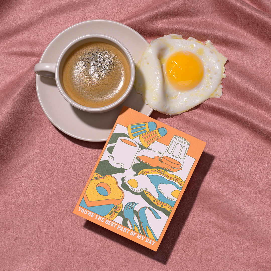 Breakfast love greeting card