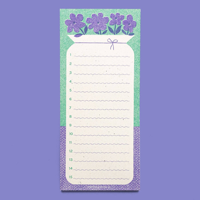 Vase of Flowers - Risograph Notepad