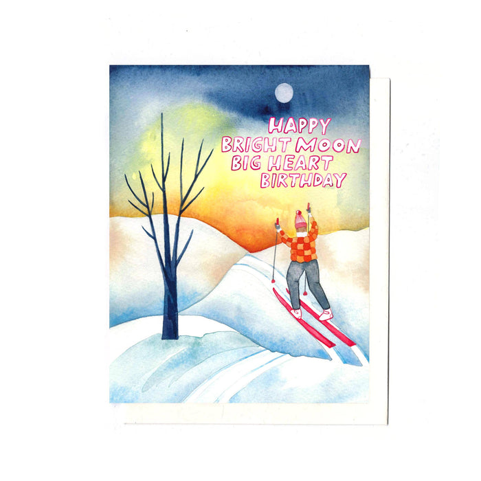 Happy Bright Moon Big Heart Birthday Card
