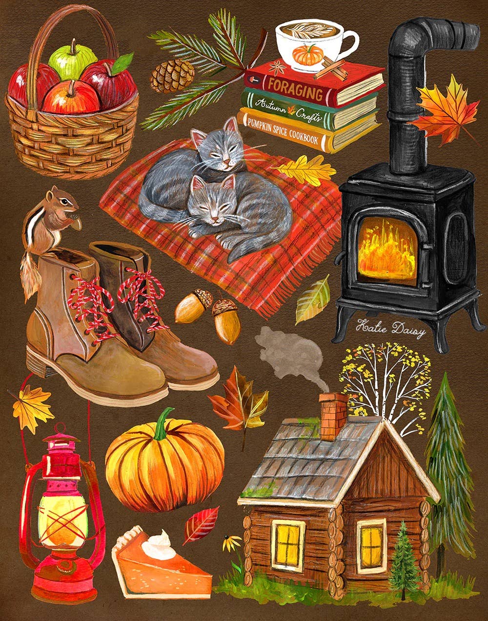 Autumn Cabin Art Print