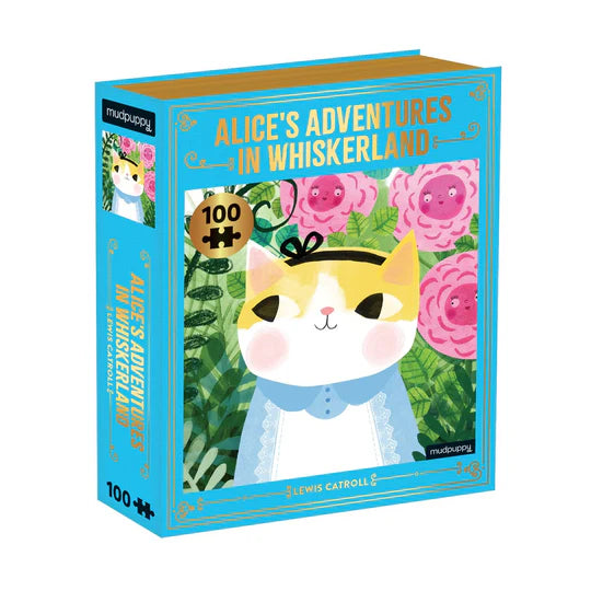 Alice Adventures Whiskerland Bookish Cat 100 Piece Puzzle