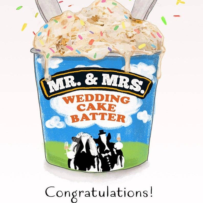Wedding Cake Batter Ice Cream - Funny Wedding Card