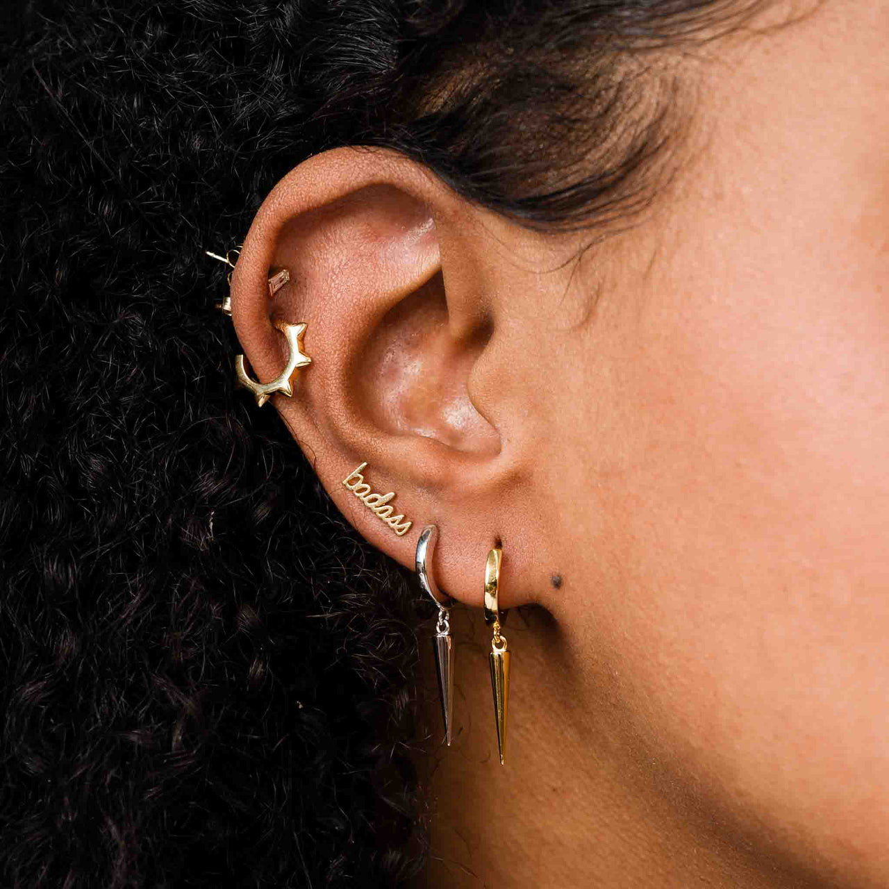 Kali Spike Hoop Earrings - Gold Plate or Sterling Silver