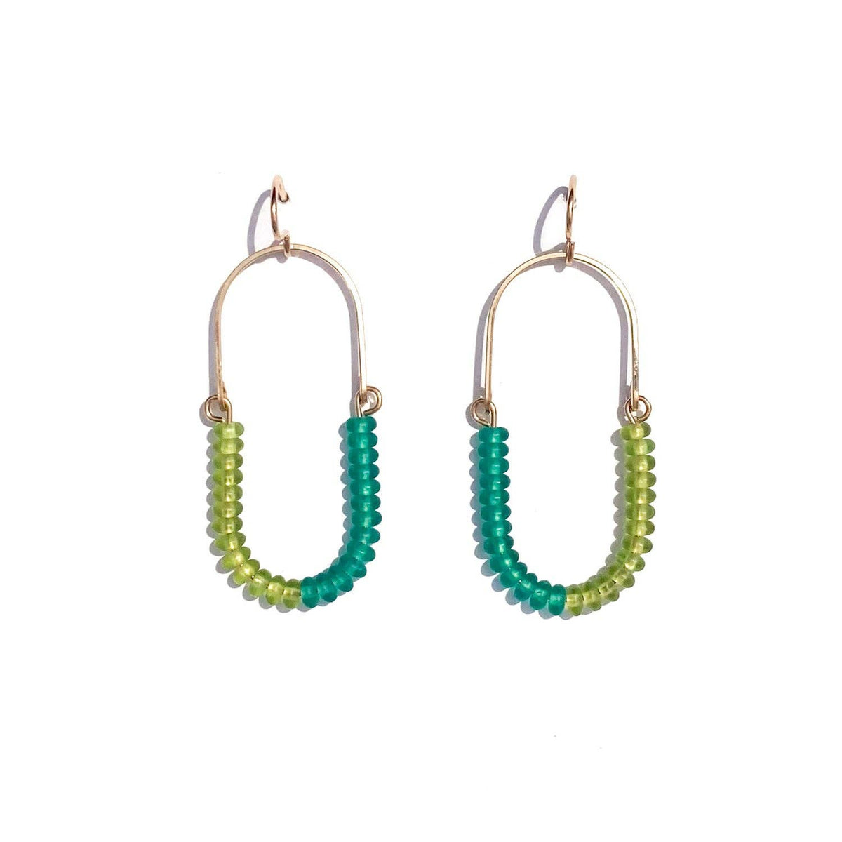 Balance Earrings- Olive + Emerald