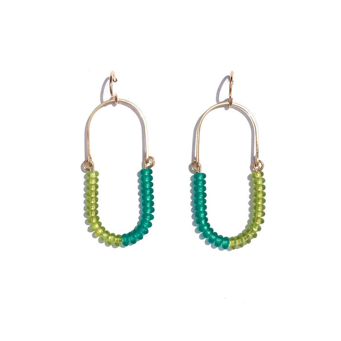 Balance Earrings- Olive + Emerald