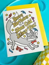 Silver Fox Birthday Card