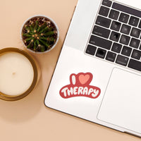 I Heart Therapy Vinyl Sticker - Fathers Day Gift Mothers Day Spring Easter