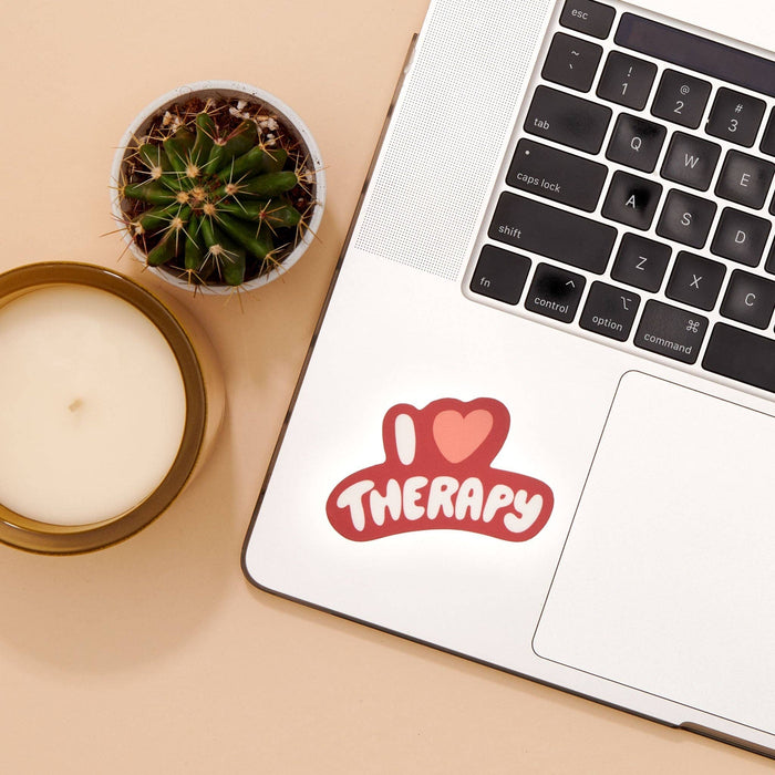 I Heart Therapy Vinyl Sticker - Fathers Day Gift Mothers Day Spring Easter