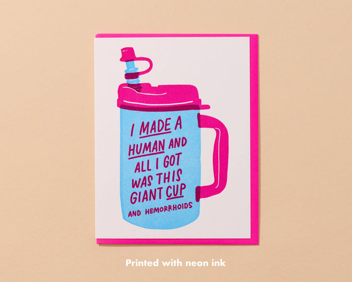 Made a Human Letterpress New Baby Card