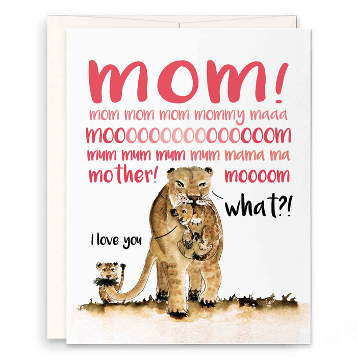 Lion Mom And Baby Cub - Funny Mother's Day Card