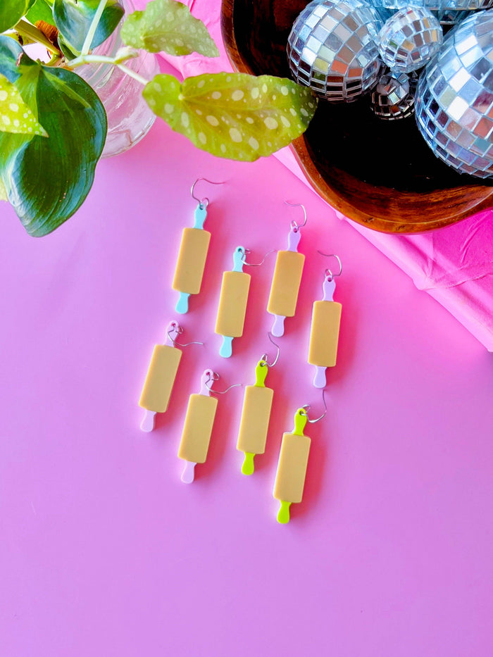 Rolling Pin Baking Earrings