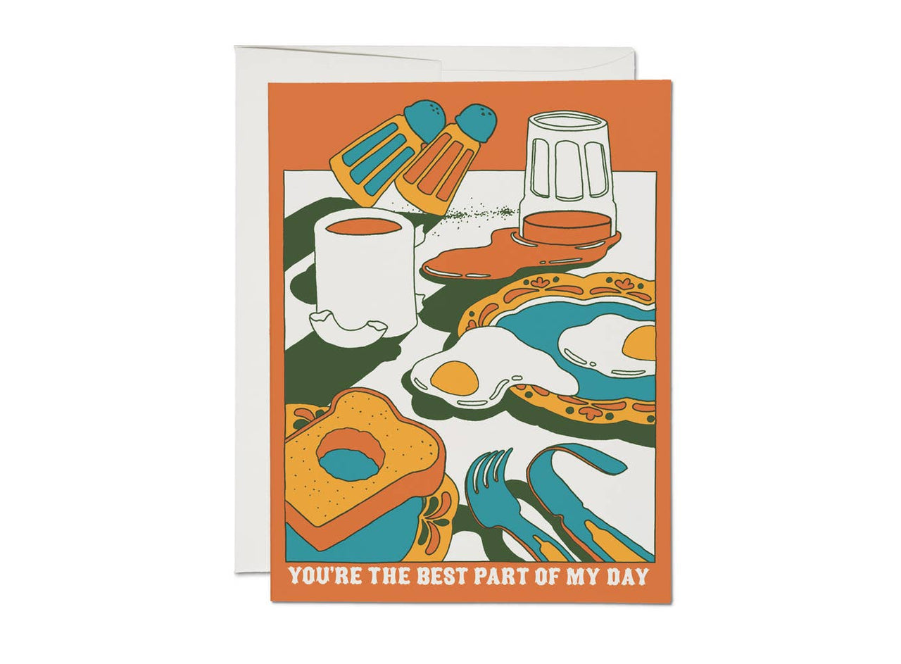 Breakfast love greeting card